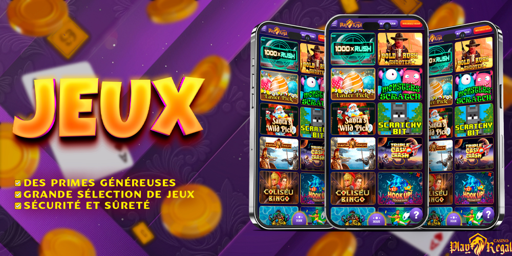 De nombreux jeux au Play Regal Casino