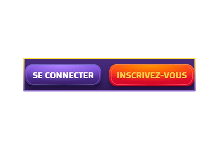 Bouton de connexion et d'enregistrement de compte