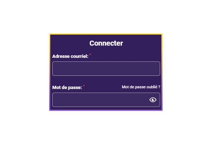 Données de connexion au compte personnel
