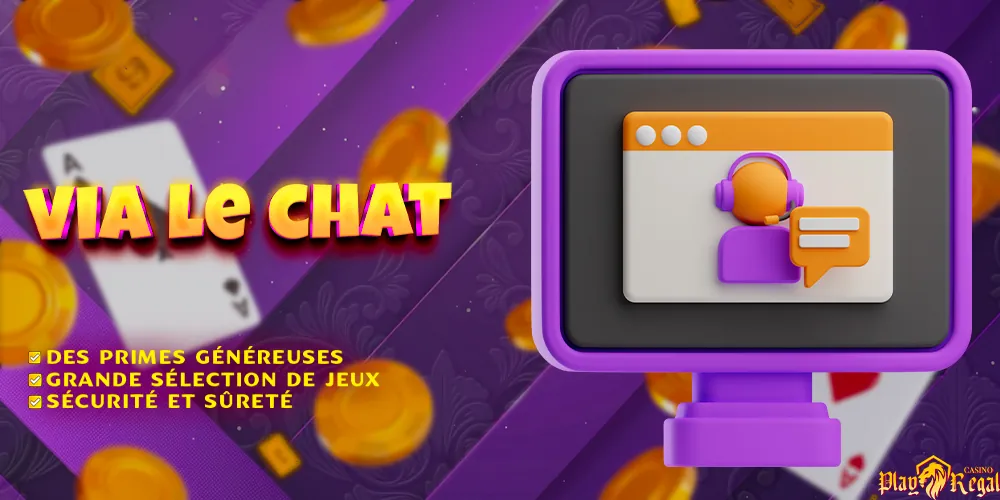 Assistance aux utilisateurs de la plateforme en ligne de Play Regal via le chat en ligne